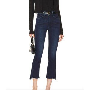 MOTHER The Insider Crop Step Fray Jeans in Movin' On Up Dark Wash Size 26